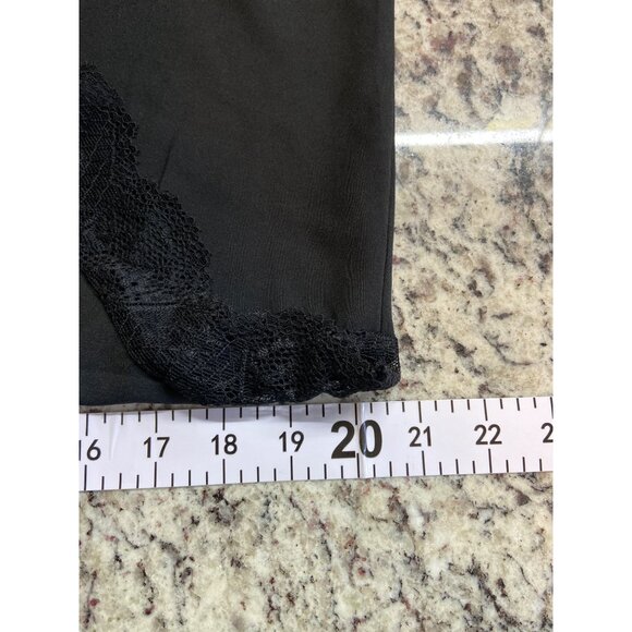 Womens Camisole Top Black Lace Trim V-Neck Adjustable Straps Whimsy Goth - Picture 4 of 6